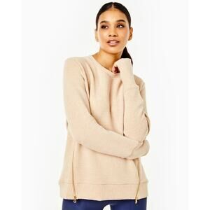 Tuckernuck Addison Bay Everyday Crewneck Ribbed Sweater in Heather Camel Small